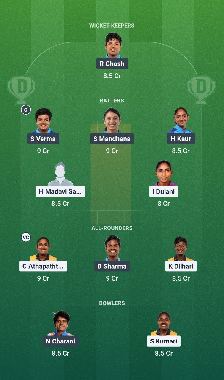 SL-W vs IND-W Dream11 Team