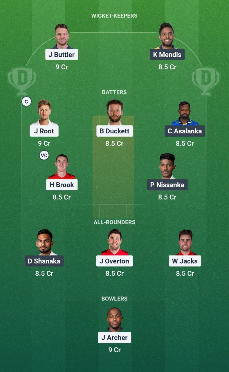 ENG vs SL Dream11 Team