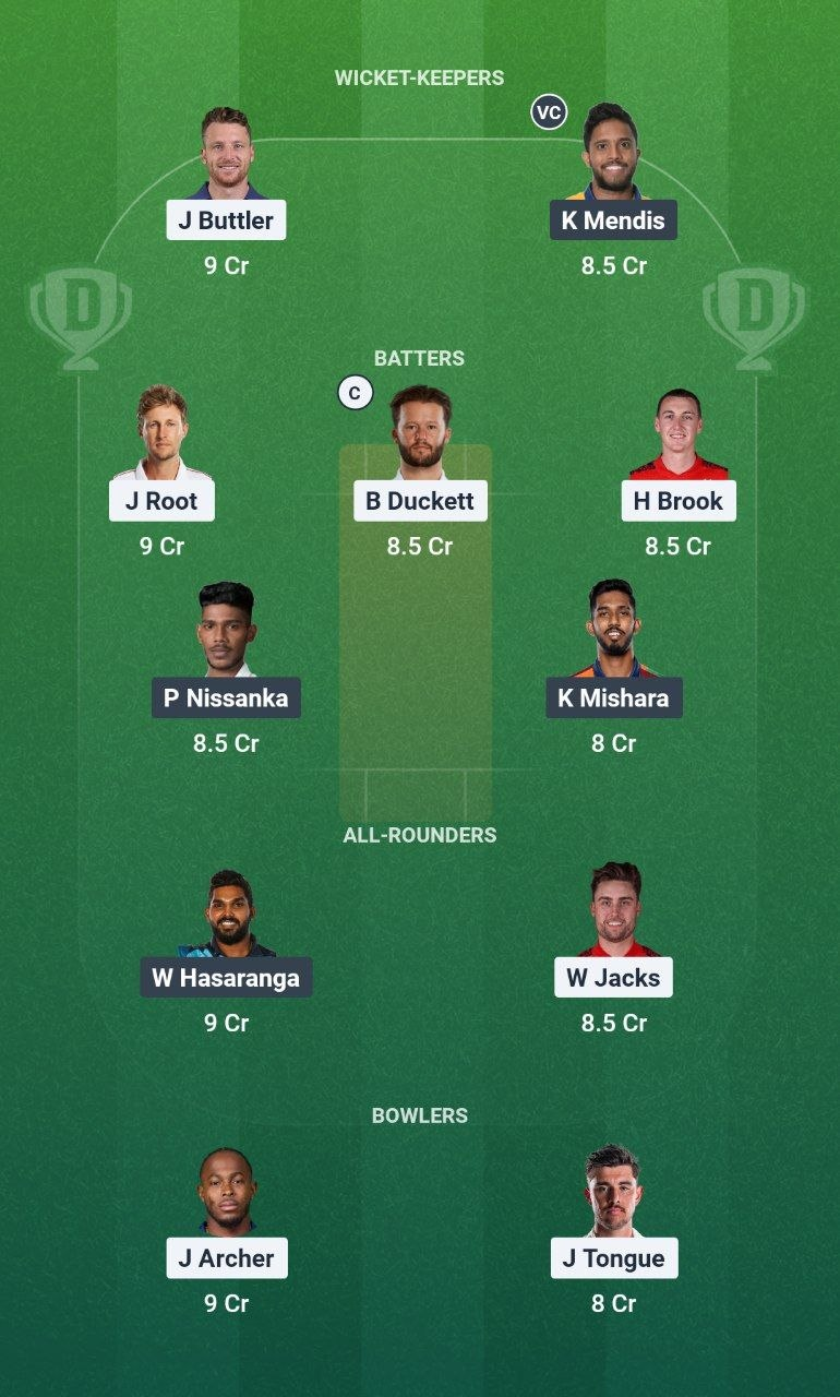 ENG vs SL 1st ODI Dream11 Team