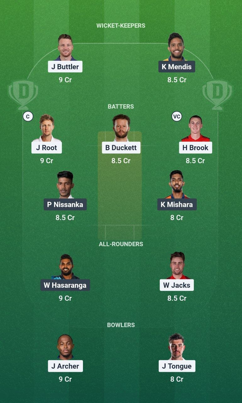 ENG vs SL 1st ODI Dream11 Team
