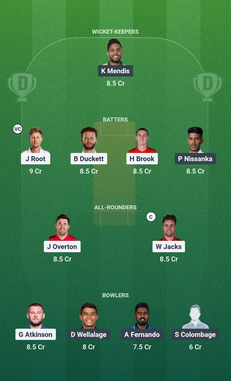 ENG vs SL Dream11 Team