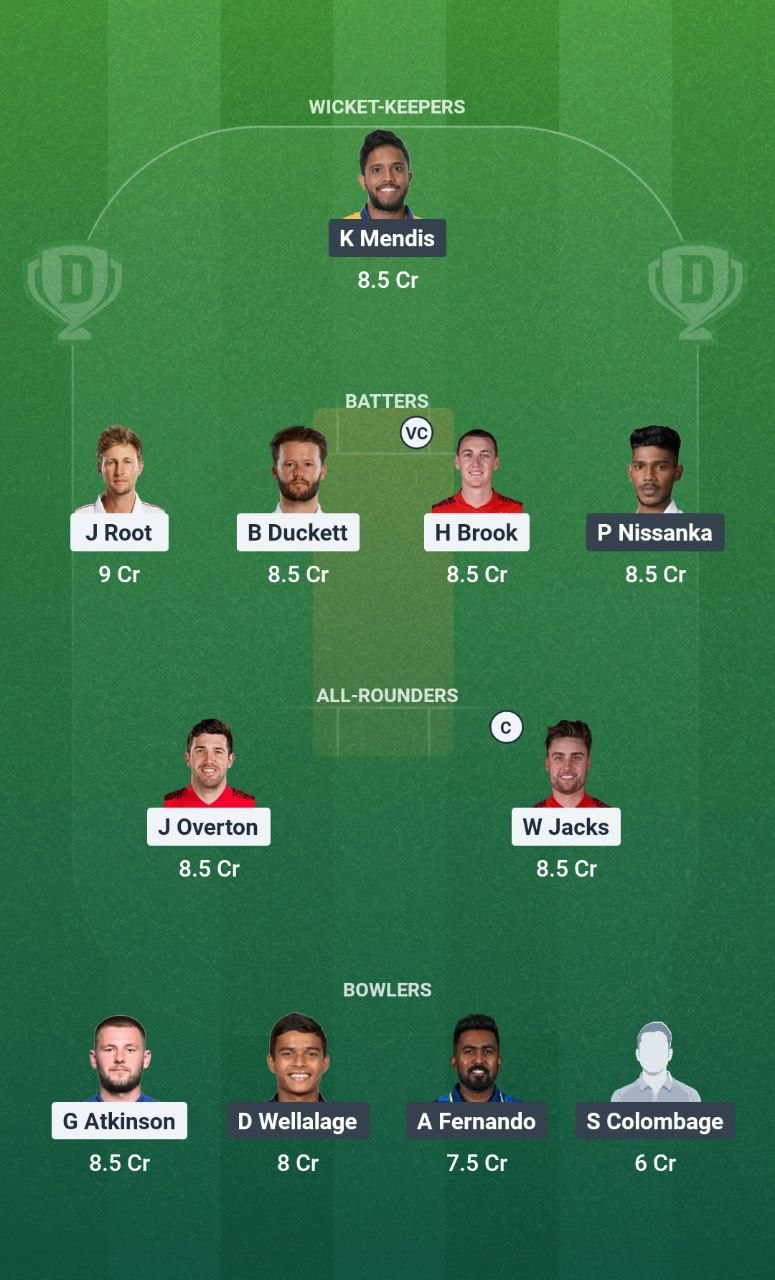 ENG vs SL 2nd ODI Dream11 Team
