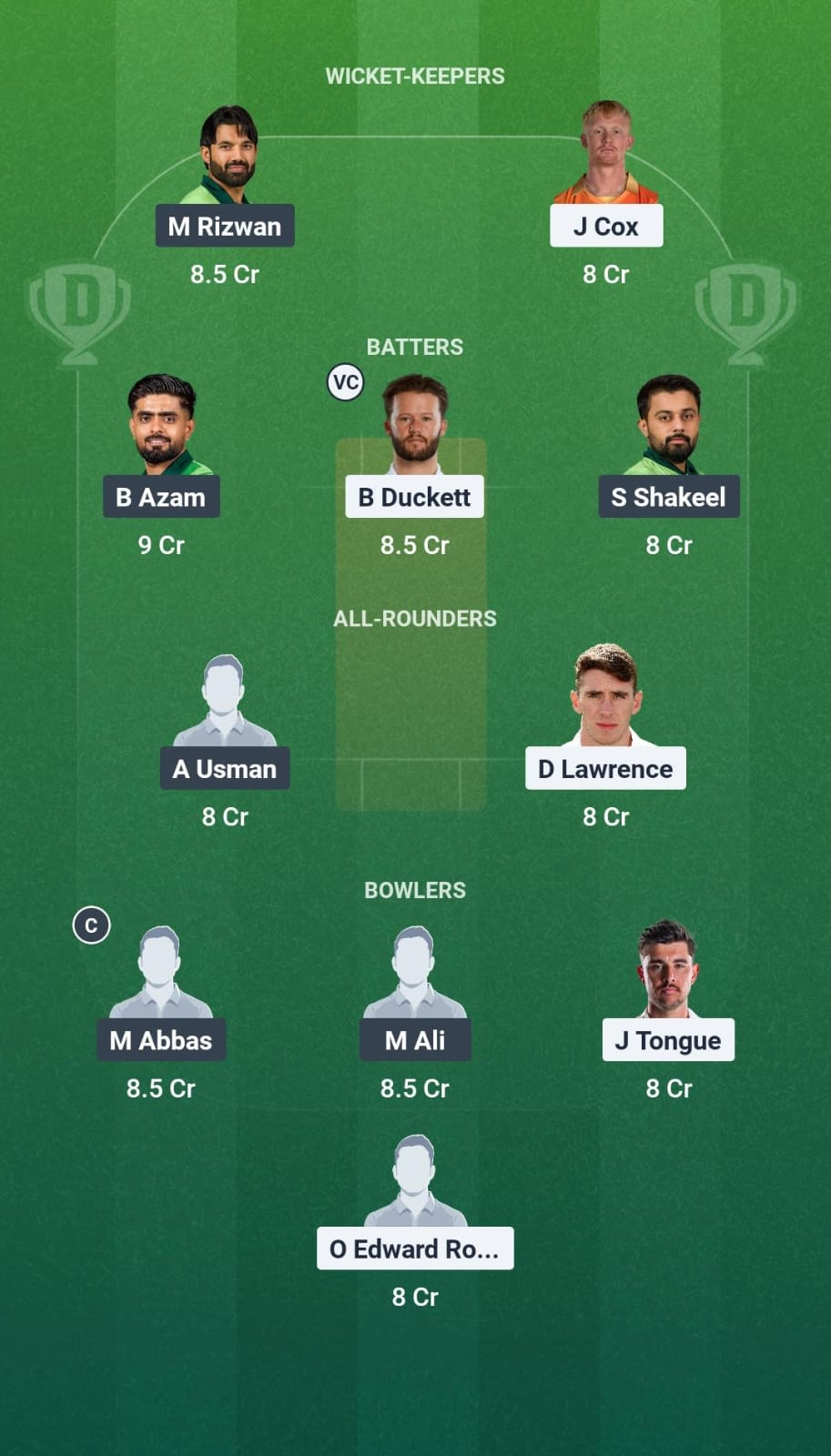 ENG vs PAK 3rd Test Dream11 Team
