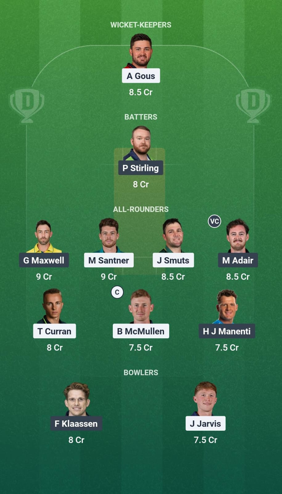 ECR vs BWV Match 29 Dream11 Team