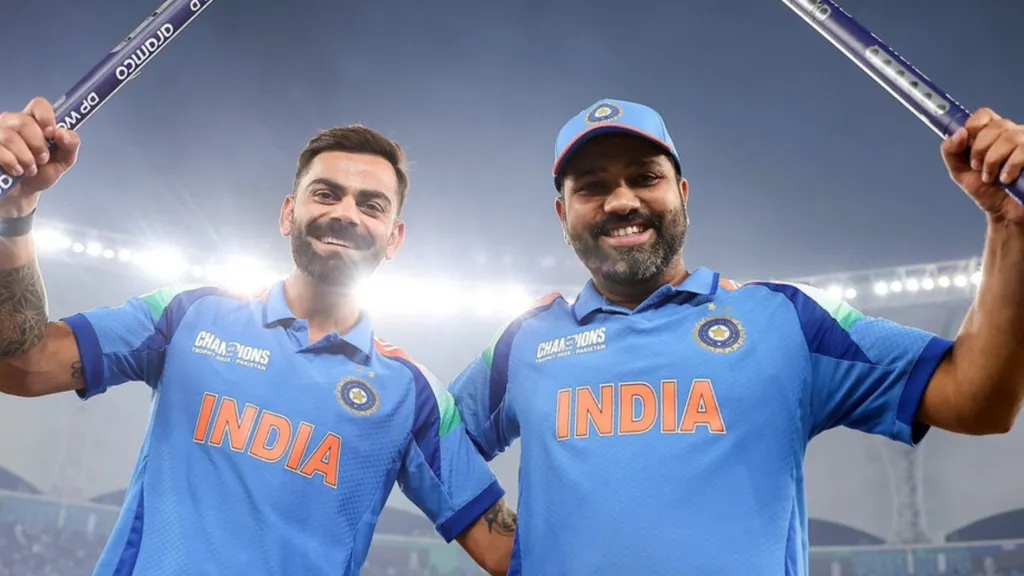 Virat Kohli and Rohit Sharma celebrate together in India colours as fans await their next appearance for the national team