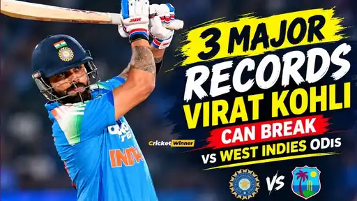 Virat Kohli in action for India, chasing three major career milestones during the IND vs WI ODI series