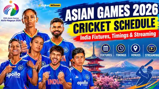 Asian Games 2026 cricket schedule showing India men's and women's fixtures, timings and venues in Aichi, Japan