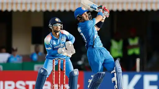 Fact-check graphic verifying whether the India vs Afghanistan 1st T20I in Delhi is postponed due to the BRICS Summit, September 2026