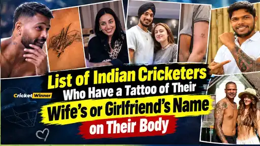 List of Indian cricketers with their wife or girlfriend's name tattooed on their body, including Shikhar Dhawan and Umesh Yadav