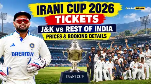 Sher-i-Kashmir Stadium in Srinagar, venue for the J&K vs Rest of India Irani Cup 2026, with ticket price and booking details