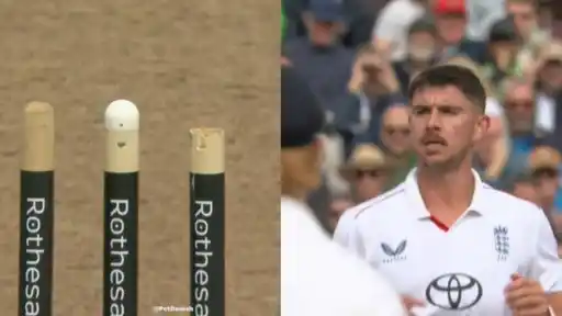 Broken stumps and Josh Tongue after his deadly yorker dismissal vs Pakistan in the 3rd Test
