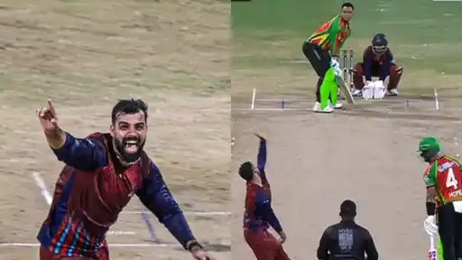 Shadab Khan celebrates his hat-trick as Antigua and Barbuda Falcons reach the CPL 2026 final