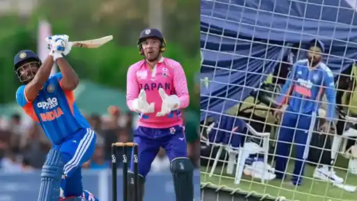 Sanju Samson smiles while interacting with a Pakistani fan after the IND vs JPN T20I in a viral video