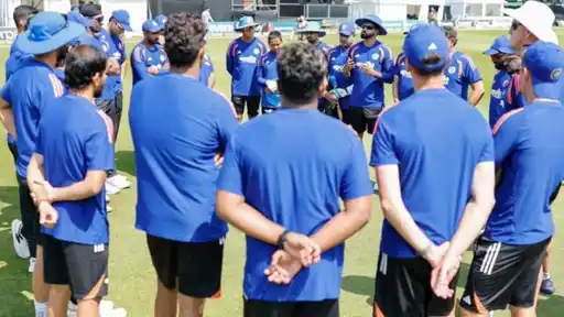 Team India players gather for a training huddle after BCCI's green light for Asian Games 2026