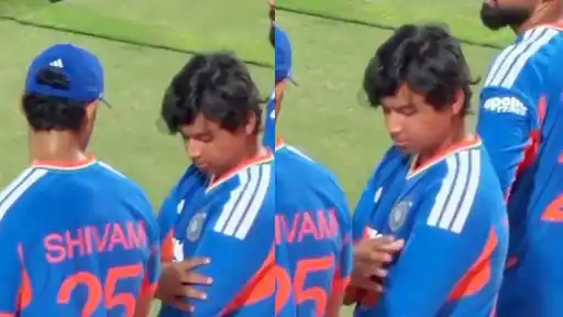 Vaibhav Sooryavanshi jokingly compares his biceps with Shivam Dube's after India beat Afghanistan in the 2nd T20I