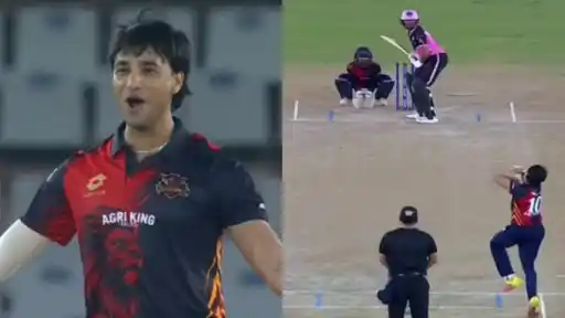 Abhishek Sharma reacts after dismissing Shubman Gill during the Sher-e-Punjab T20 League 2026 clash in Mohali