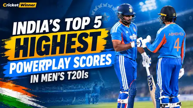 Indian batters celebrating during a powerplay — India's top 5 highest powerplay scores in men's T20Is