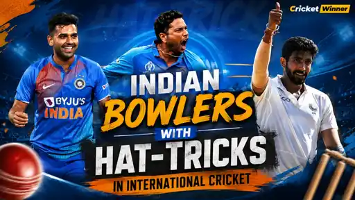 Indian bowlers who have taken hat-tricks in international cricket, including Deepak Chahar, Mohammed Shami, and Jasprit Bumrah