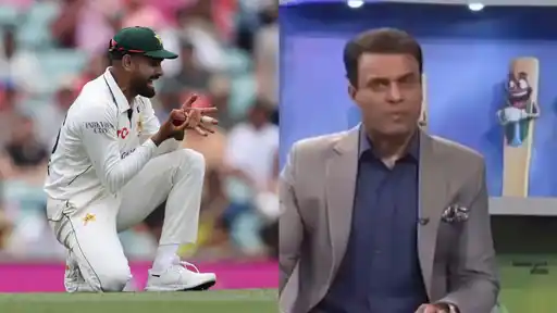 Babar Azam appealing on the field alongside Tanveer Ahmed on a TV panel discussing his match-winning credentials