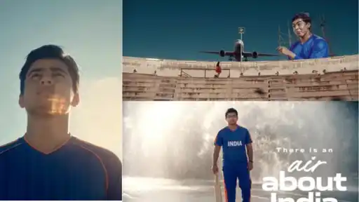 Vaibhav Sooryavanshi featured in Air India's 'There is an air about India' promotional campaign in India cricket colours