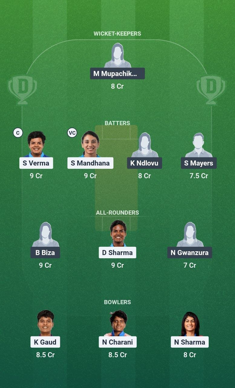 IND-W vs ZIM-W Dream11 Team