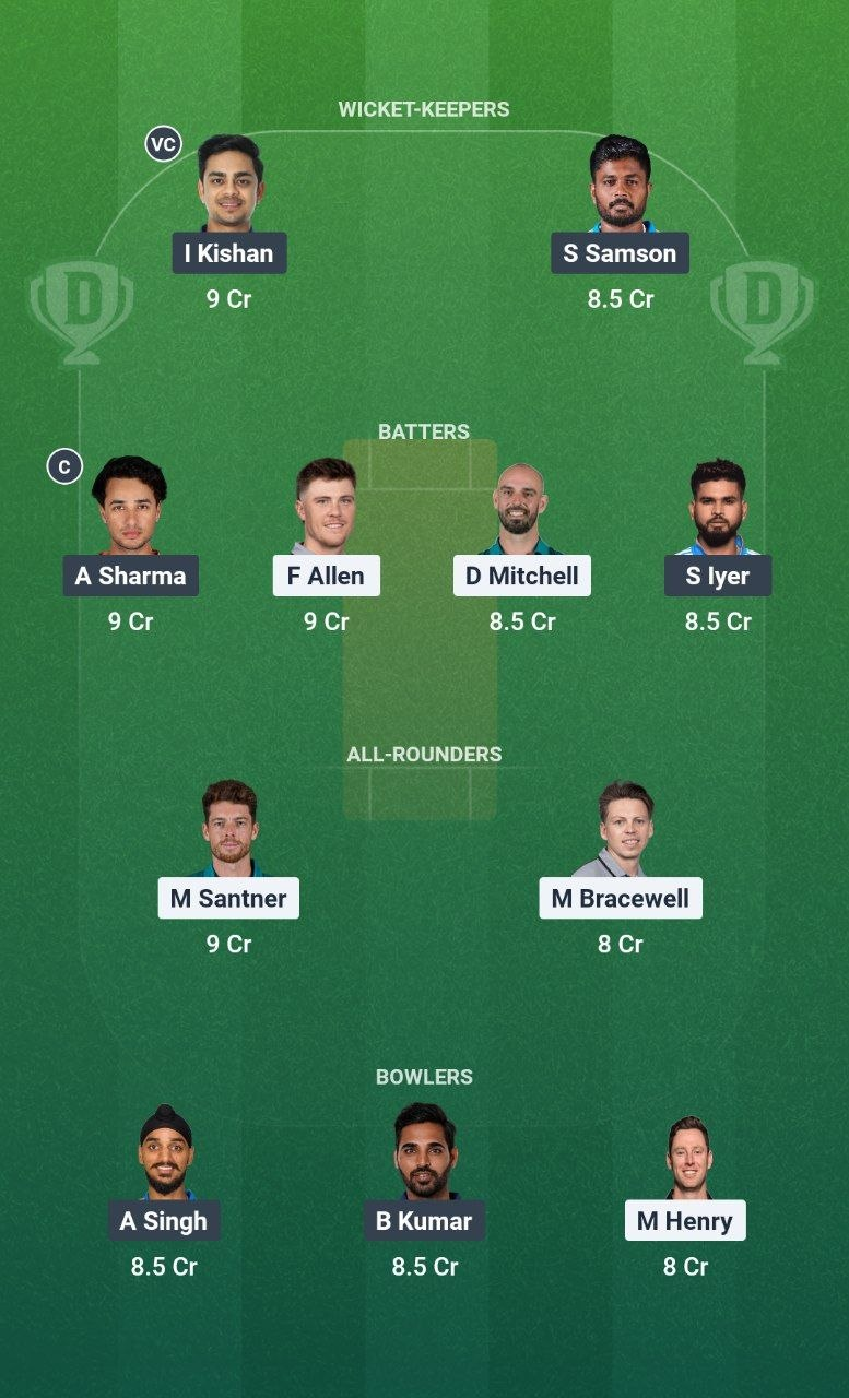 IND vs NZ 1st T20I Dream11 Team
