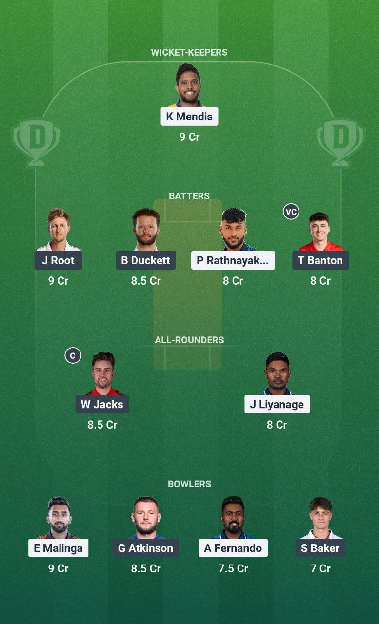 ENG vs SL Dream11 Team