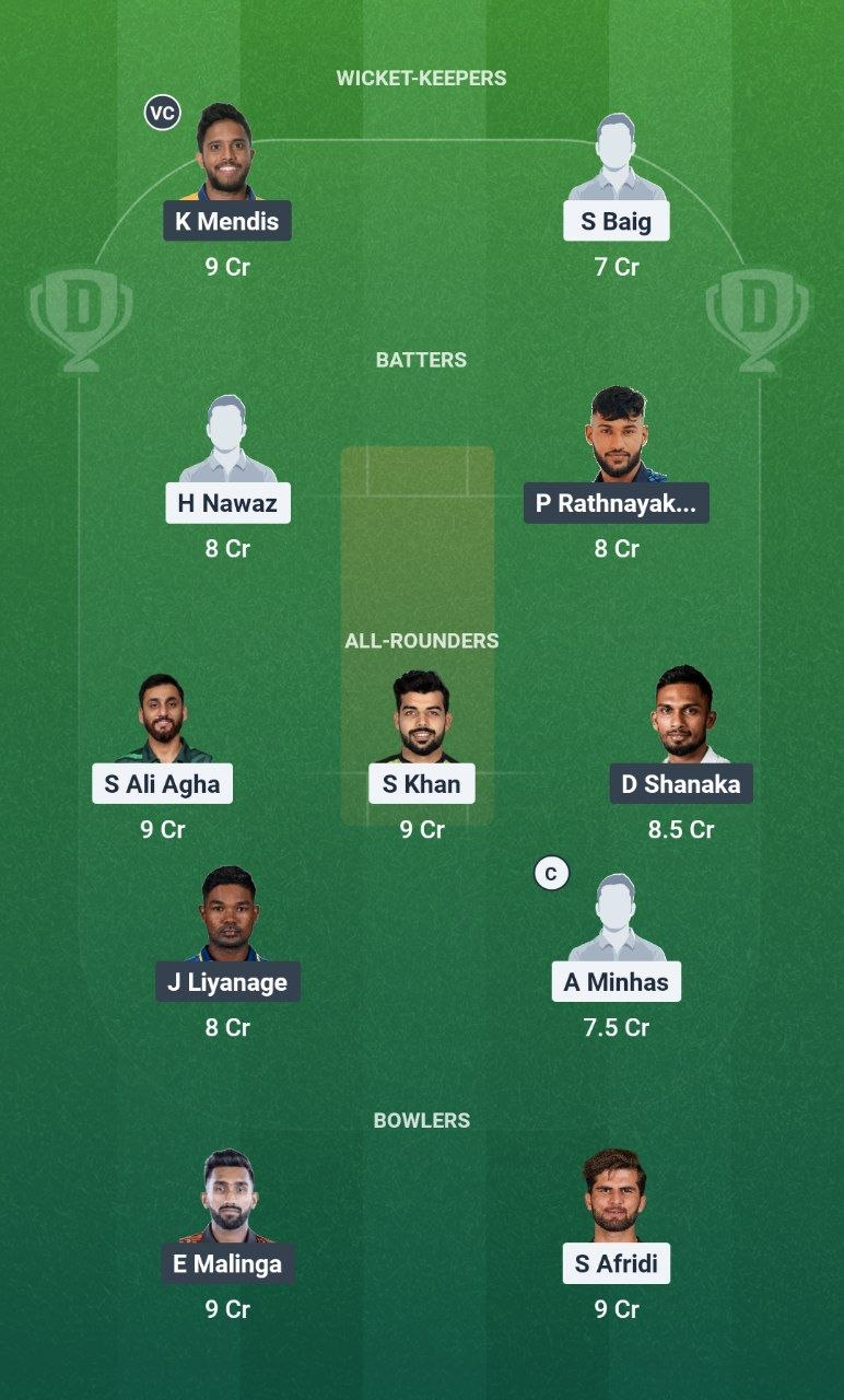 PAK vs SL Dream11 Team
