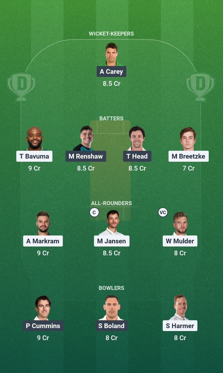 SA vs AUS 3rd Test Dream11 Team