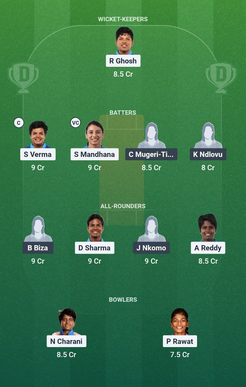 IND-W vs ZIM-W Dream11 Team