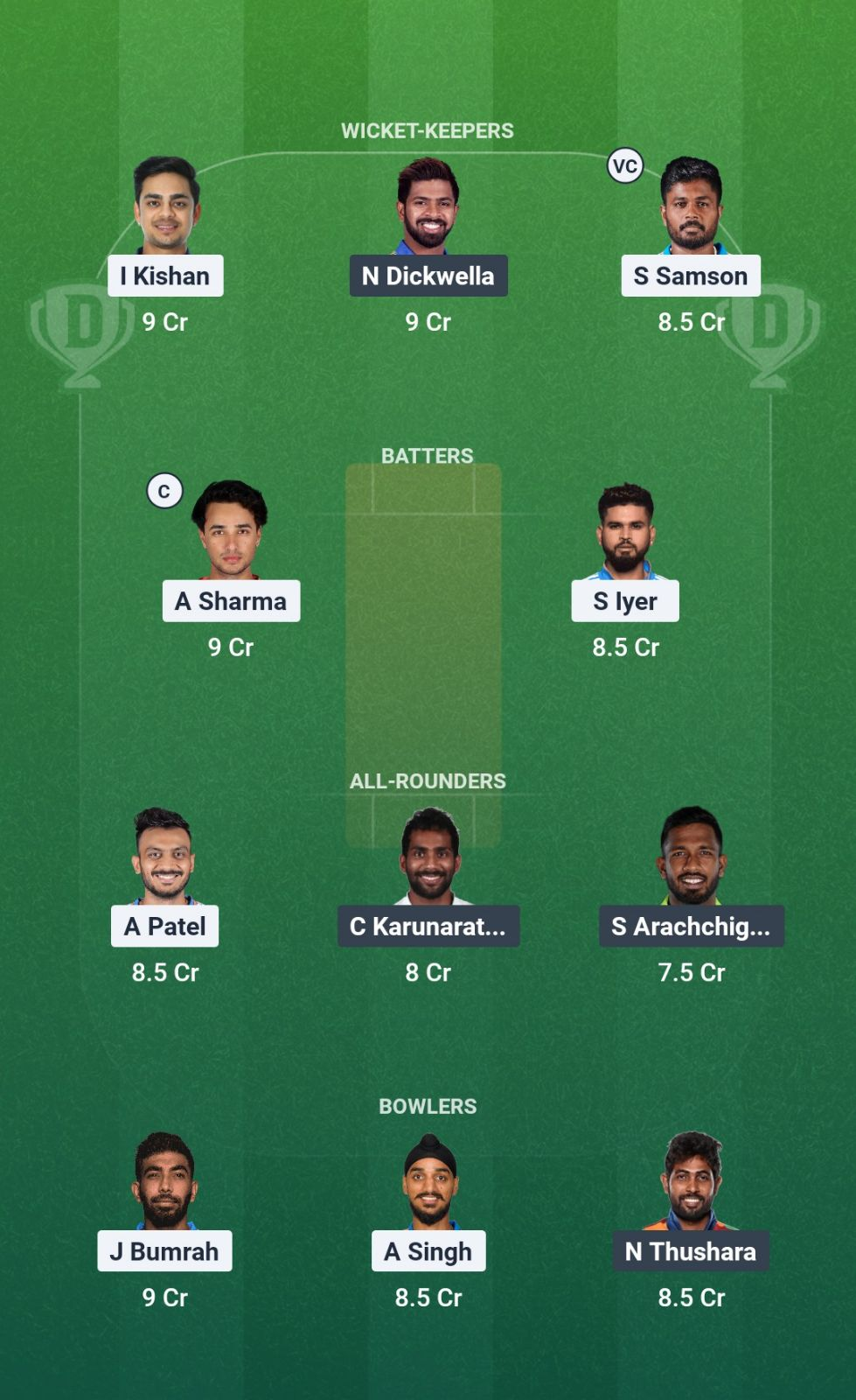 IND vs SL Dream11 Team