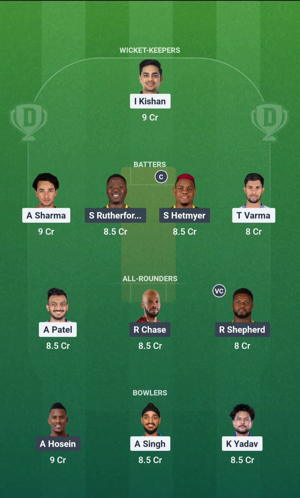 IND vs WI 1st T20I Dream11 Team