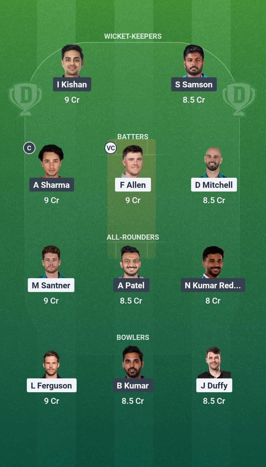 NZ vs IND 1st T20I Dream11 Team