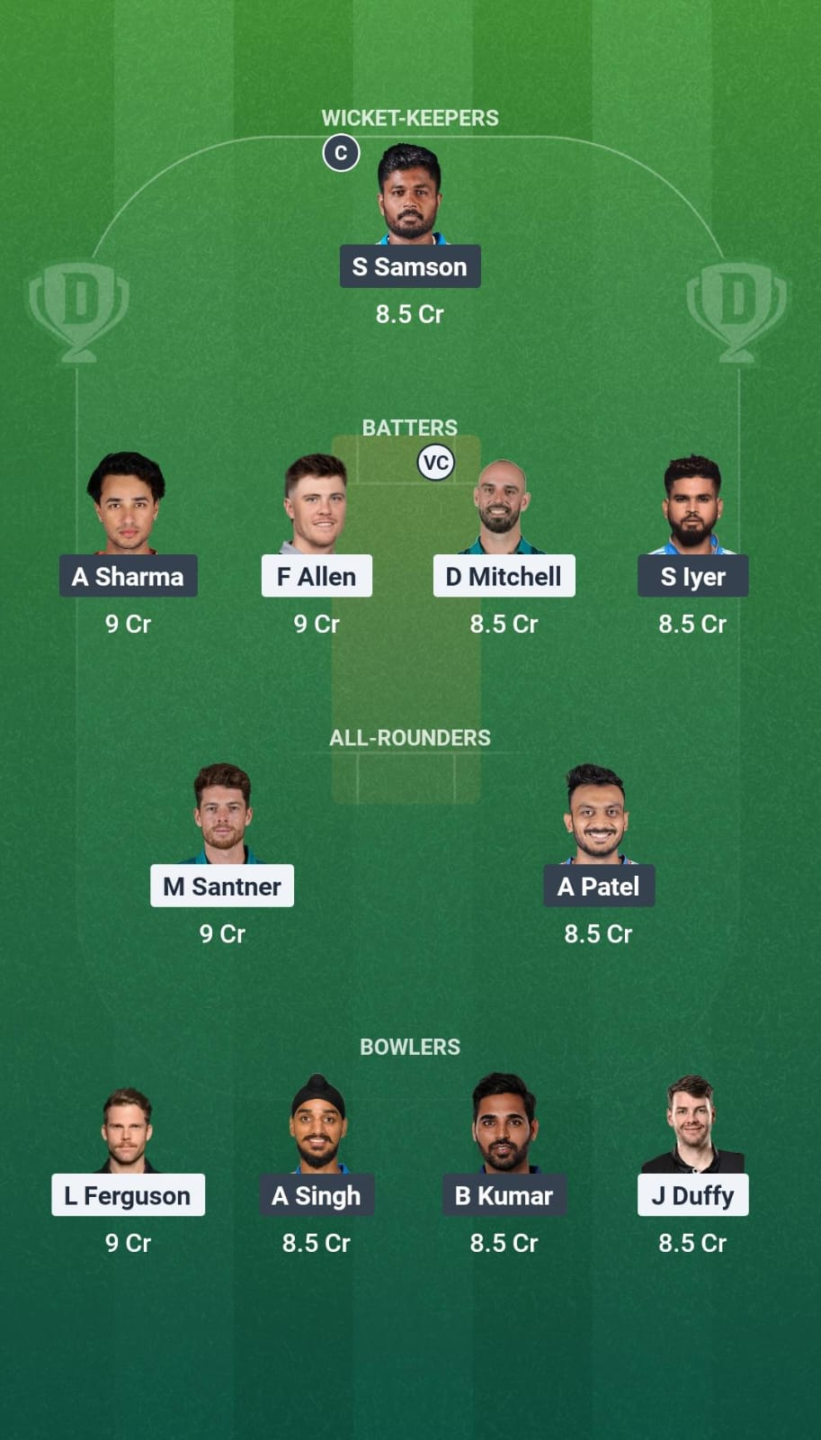 NZ vs IND 1st T20I Dream11 Team