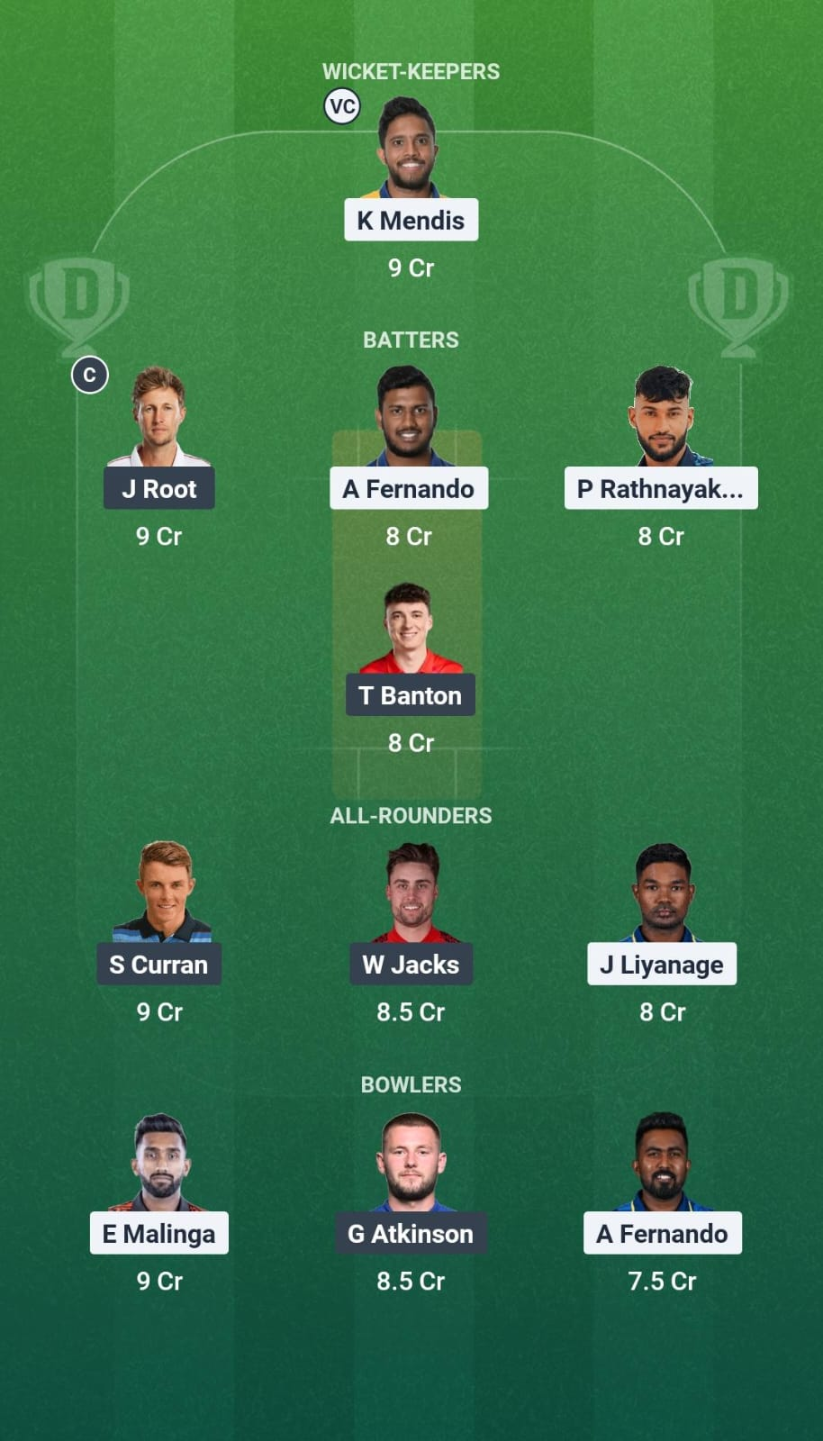SL vs ENG 3rd ODI Dream11 Team