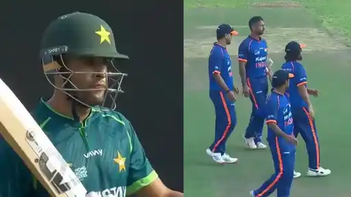 Abbas Afridi batting during Pakistan’s win over India at Hong Kong Sixes 2026