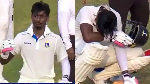 Abishek Porel's century in the Ranji match