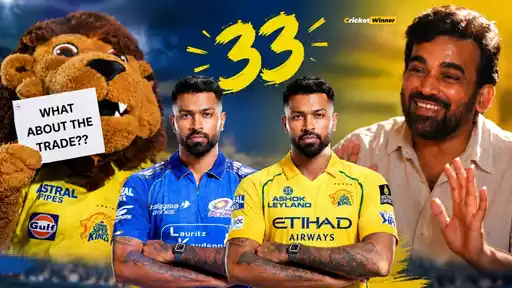 CSK head coach Zaheer Khan with mascot Leo in a video where a paper with the number 33 circled fuels Hardik Pandya trade buzz