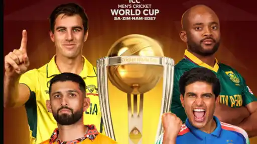 Graphic explaining the Super 7 and knockout stage format of the ICC ODI World Cup 2027