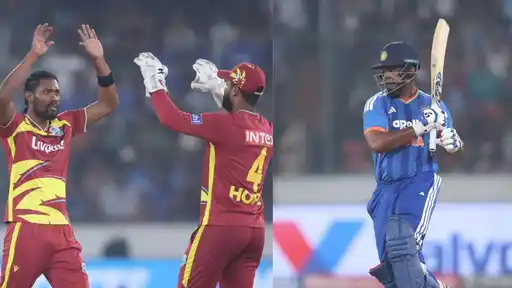 IND vs WI 4th T20I, Keemo Paul, Shai Hope And Sanju Samson