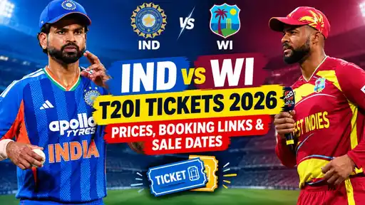 Fans at the stadium gate with tickets for the India vs West Indies T20I series 2026
