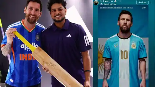 Kuldeep Yadav pays tribute to Lionel Messi with 'One Last Time, GOAT' after Messi's farewell match against Benin