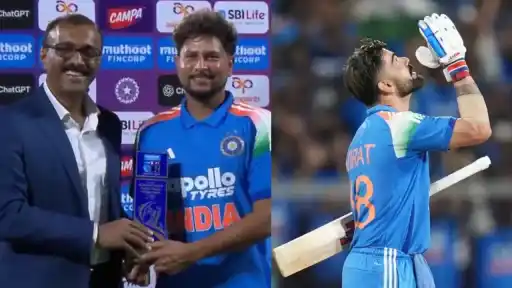Kuldeep Yadav POTM award to Virat Kohli