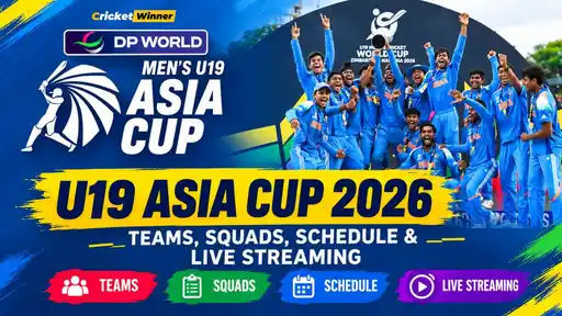 U19 Asia Cup 2026 graphic showing India and Pakistan U19 players with the tournament dates, squads and live streaming details