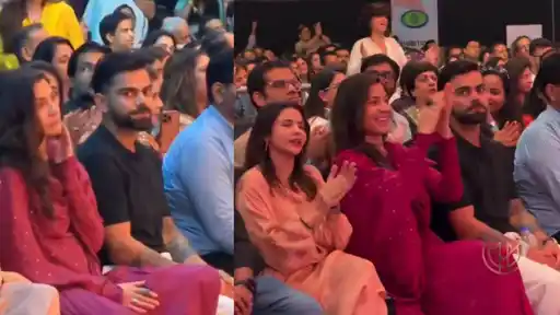Virat Kohli and Anushka Sharma at a Krishna Das kirtan in Mumbai before the India vs New Zealand ODI series