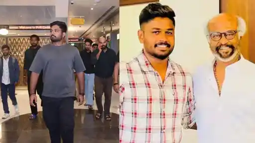 Sanju Samson with his family and India teammates at a fully booked theatre before watching Rajinikanth’s Jailer 2