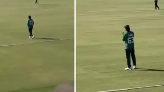 Indian fans sledging Pakistan's Saim Ayub with garden mein nahi ghoomega chant during IND vs PAK Asian Games 2026 Gold Medal match