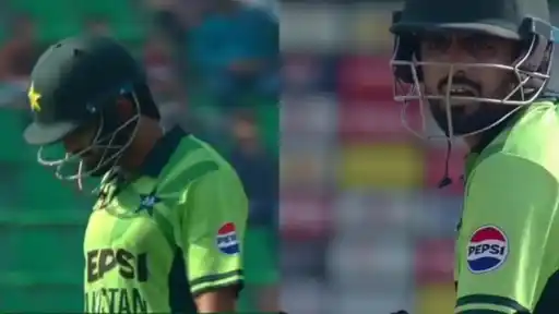 Babar Azam walks back after being dismissed for 29 during Pakistan’s innings against Sri Lanka in the PAK vs SL Tri-Series 2026