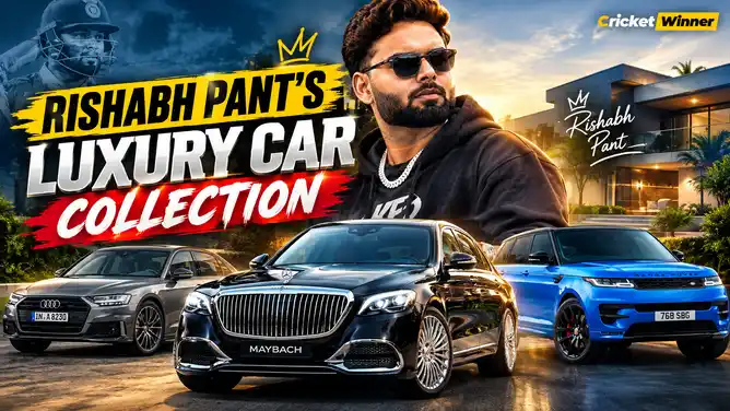 Rishabh Pant, Indian cricket star, with a luxury car from his collection