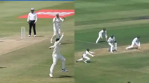 Steve Smith celebrating the catch of Kyle Verreynne